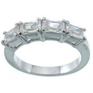Classic 1.0 Ct Engagement Ring 925 Sterling Cubic Zirconia Silver Band Ring